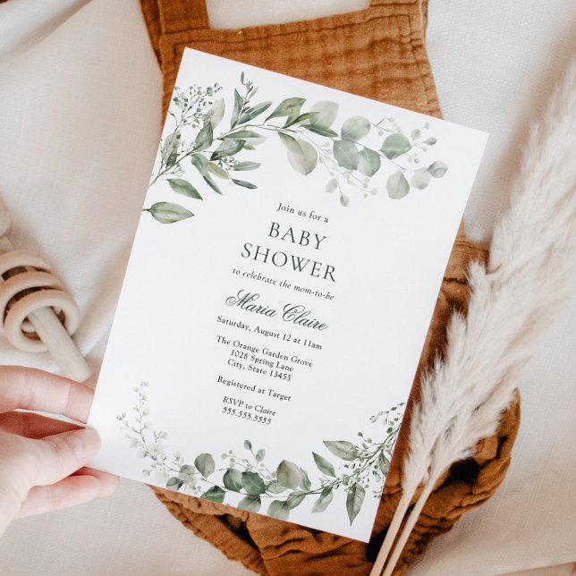 Eucalyptus Greenery Baby Shower Einladung (Von Creator hochgeladen)