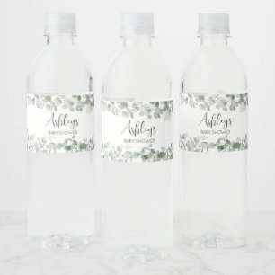 Eucalyptus Greenery Baby Shower Wasserflaschenetikett
