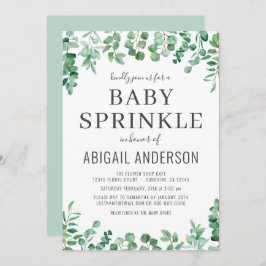 Eucalyptus Greenery Baby Sprinkle Modern Einladung
