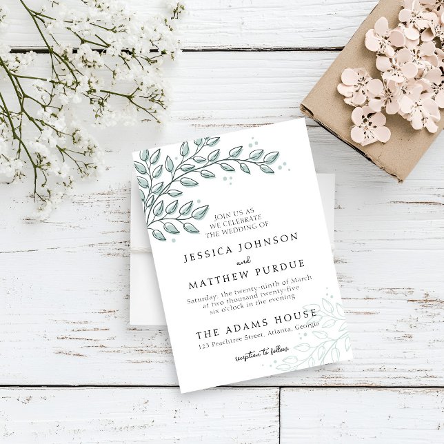 Eucalyptus Greenery Boho Elegant Wedding Einladung (Von Creator hochgeladen)