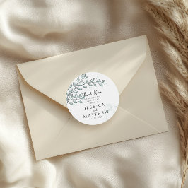 Eucalyptus Greenery Boho Elegant Wedding Runder Aufkleber