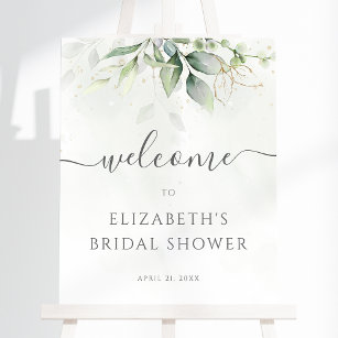 Eucalyptus Greenery Bridal Shower Welcome Sign Poster