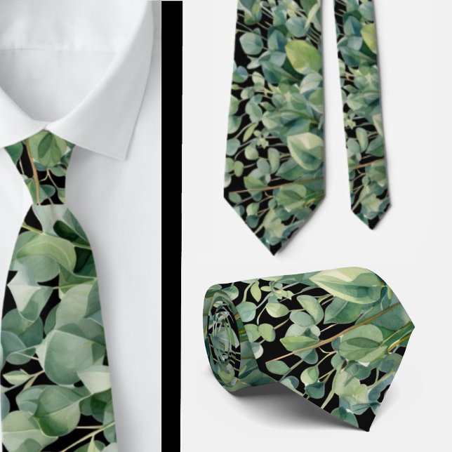 Eucalyptus Greenery Classic Formal Floral Neck Tie Krawatte (Von Creator hochgeladen)