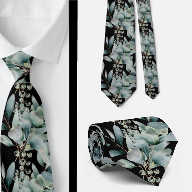 Eucalyptus Greenery Classic Formal Floral Neck Tie Krawatte (Von Creator hochgeladen)
