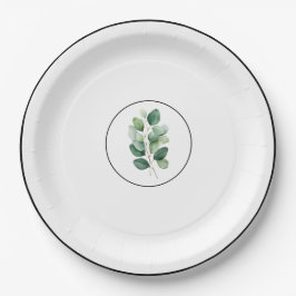 Eucalyptus greenery elegant paper plates pappteller
