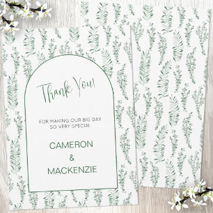 Eucalyptus Greenery Elegant Wedding Dankeschön Kar Einladung
