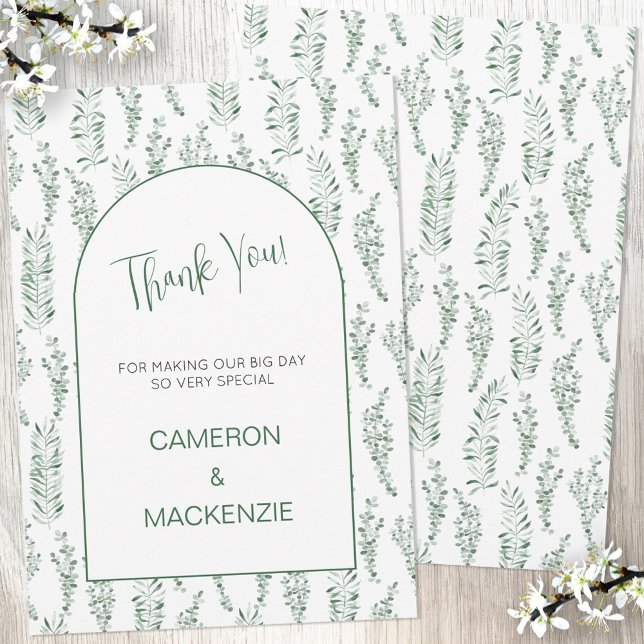 Eucalyptus Greenery Elegant Wedding Dankeschön Kar Einladung (Von Creator hochgeladen)