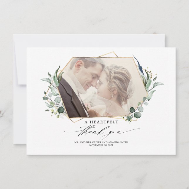 Eucalyptus Greenery Elegant Wedding Foto Ankündigung (Vorderseite)