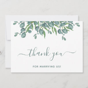 Eucalyptus Greenery Elegant Wedding Offizier Dankeskarte