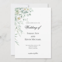 Eucalyptus Greenery Leaves Wedding Invitation