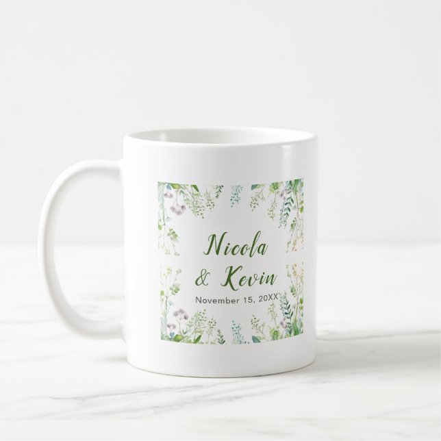 Eucalyptus Greenery Leaves Wedding Kaffeetasse (Links)