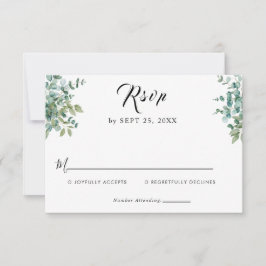 eucalyptus greenery wedding RSVP karte