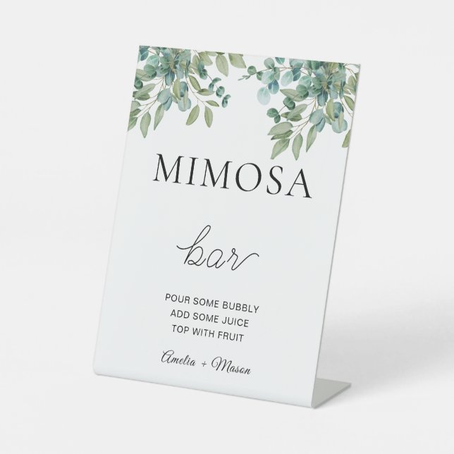 eucalyptus greenery wedding sockelschild (Vorderseite)