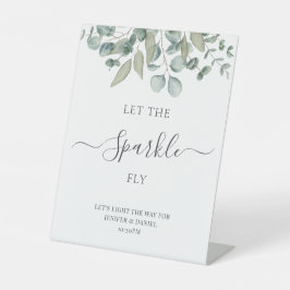 Eucalyptus Greenery Wedding Sparkle Sign Sockelschild