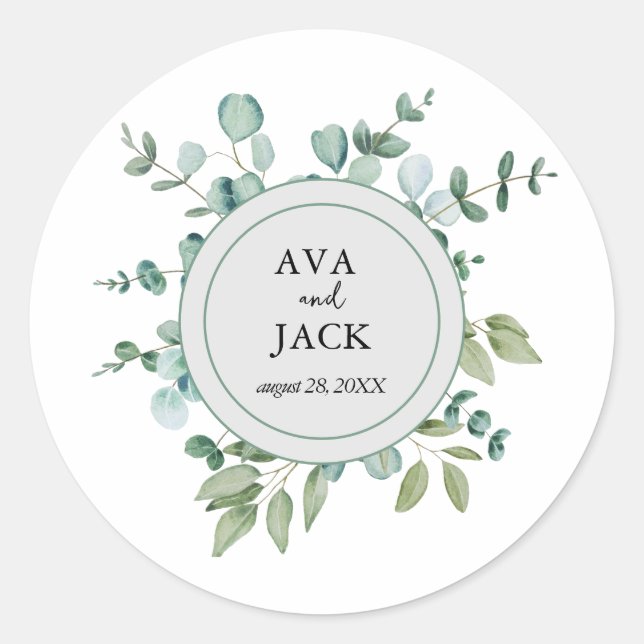 eucalyptus greenery wedding Sticker (Vorderseite)