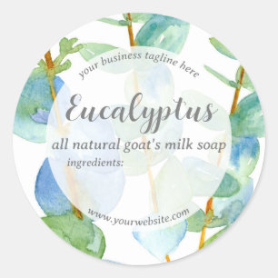 Eucalyptus Handmade Soap Skincare Product Label Runder Aufkleber