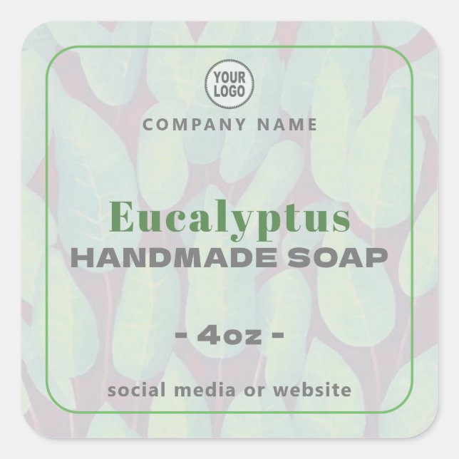 Eucalyptus Handmade Soap Square Sticker (Vorderseite)