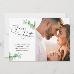 Eucalyptus-Hochzeit Wasserfarben-Botanisches Fot Save The Date