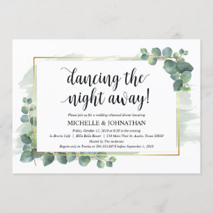 Eucalyptus Hochzeitliches Abendessen Probe Einladu Einladung