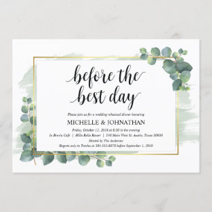 Eucalyptus Hochzeitliches Abendessen Probe Einladu Einladung