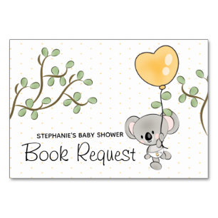 Eucalyptus Koala Book Request Card Baby Showdusche Tischnummer