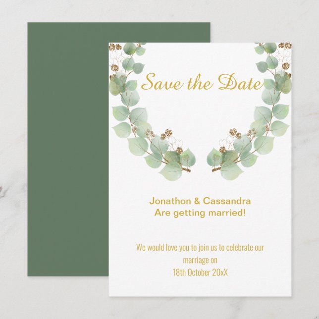 EUCALYPTUS-KRIEG SAVE THE DATE (Vorne/Hinten)