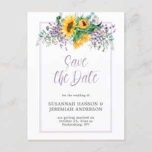 Eucalyptus Lavender Save the Date Ankündigungspostkarte