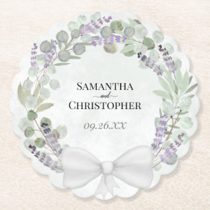 Eucalyptus & Lavender Wreath Elegant Wedding Untersetzer