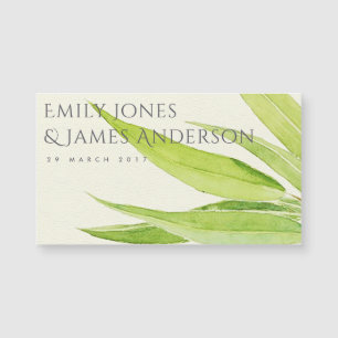 EUCALYPTUS LEAF WATERCOLOR FOLIAUS SAVE THE DATE MAGNETKARTE