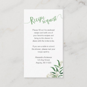 Eucalyptus Mason Jar Brautparty Recipe Anfrage Begleitkarte