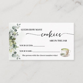 Eucalyptus Matcha How many Cookies Game Card Platzkarte