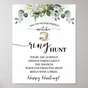 Eucalyptus-Matcha-Ring-Suche-Junggesellinnen-Absch Poster