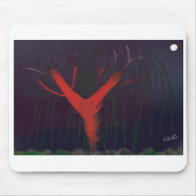 Eucalyptus Midnight Mousepad. Impressionist art.