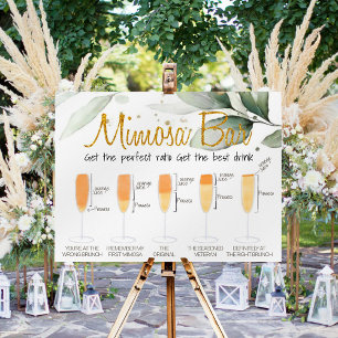 Eucalyptus Mimosa Bar Braut-Frühstücksschild Poster