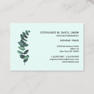 Eucalyptus Mint Green Euro Business Card Visitenkarte