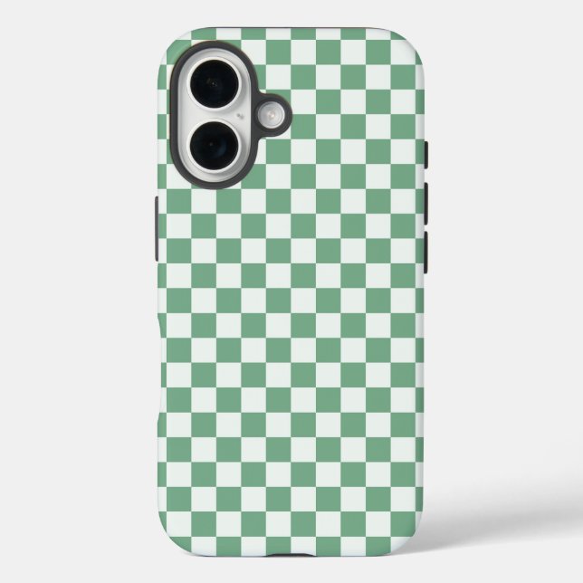 Eucalyptus mist checkerboard pattern Case-Mate iPhone hülle (Rückseite)