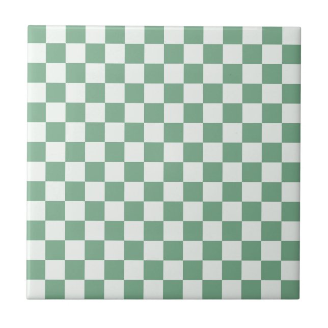 Eucalyptus mist checkerboard pattern fliese (Vorderseite)