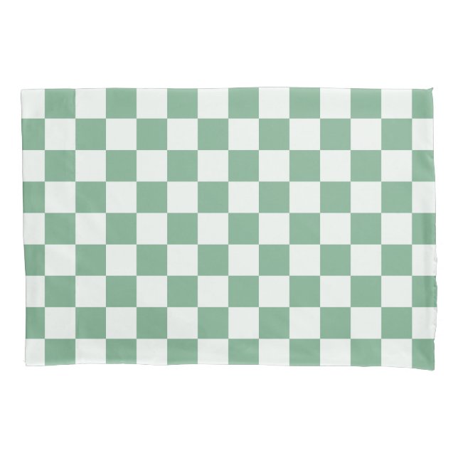 Eucalyptus mist checkerboard pattern kissenbezug (Vorderseite-Links)