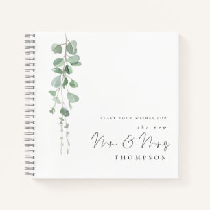 Eucalyptus New Mr. Mrs. Wedding Guest Book Notizbuch
