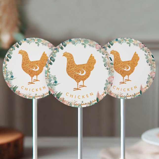 Eucalyptus Pampas Proteas Chicken Meal Choice  Runder Aufkleber (Von Creator hochgeladen)