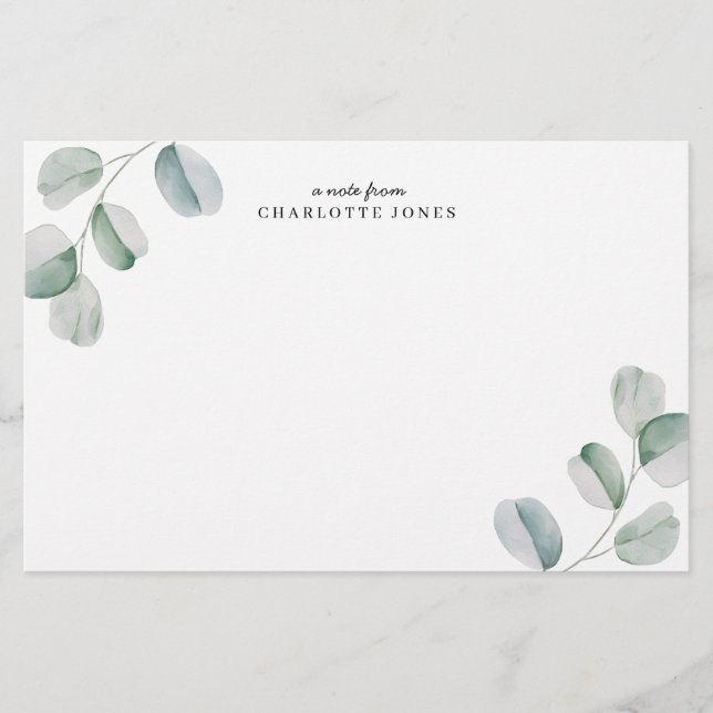 Eucalyptus Personalized Note Card Briefpapier (Vorderseite)