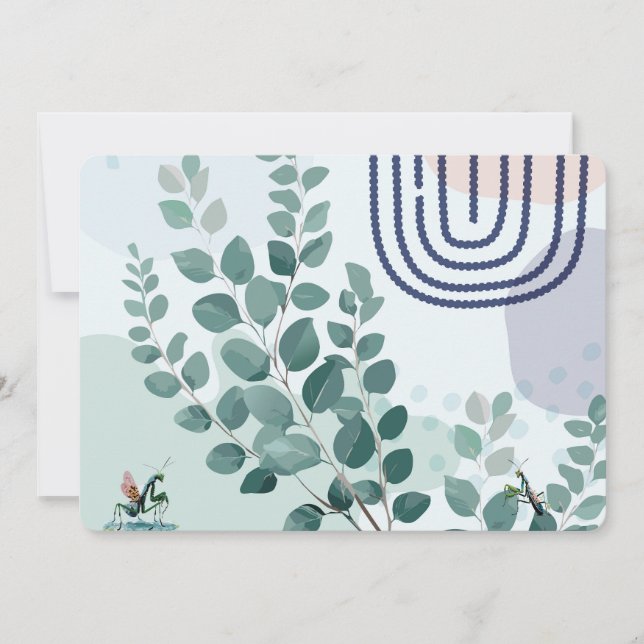 Eucalyptus Praying Mantis Australian Botanical Art Einladung (Vorderseite)