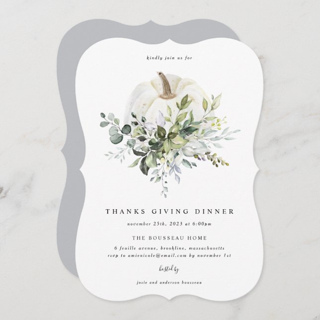 Eucalyptus Pumpkin Dank für die Einladung (Vorne/Hinten)