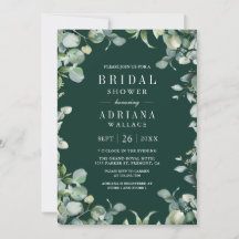 Eucalyptus QR Code Emerald Green Bridal Shower