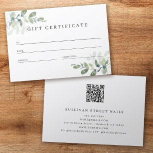 Eucalyptus QR Code Geschenkgutschein