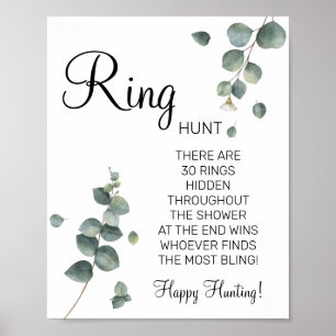Eucalyptus Ring Ring Brautparty-Spielschild Poster