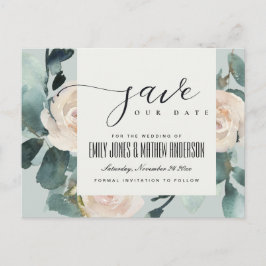 EUCALYPTUS ROSE BLUSH GRAY KRAFT SAVE THE DATE ANKÜNDIGUNGSPOSTKARTE