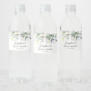 Eucalyptus Rose Brautparty Wasser Flasche Wasserflaschenetikett