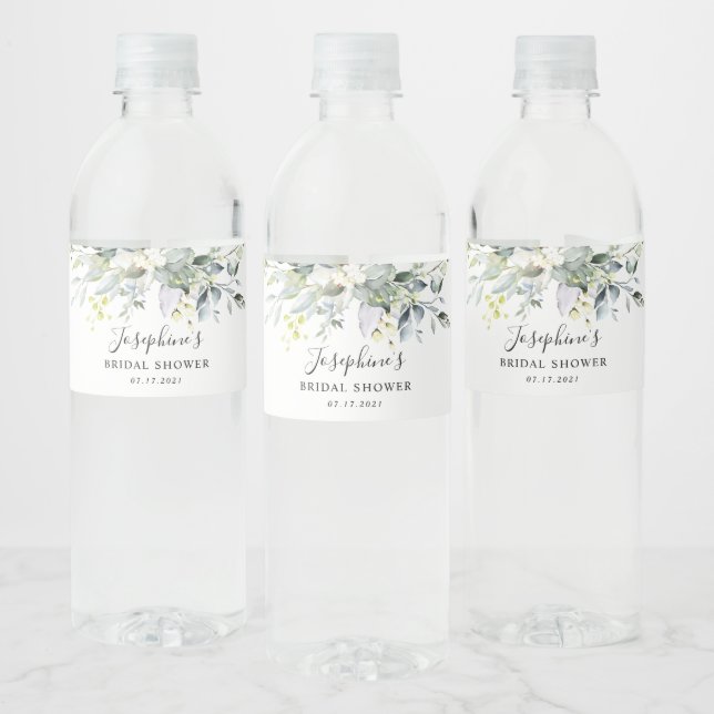 Eucalyptus Rose Brautparty Wasser Flasche Wasserflaschenetikett (Flaschen)