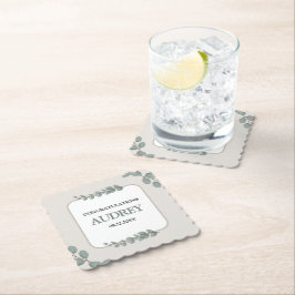 Eucalyptus Rustic Floral Baby Shower Untersetzer